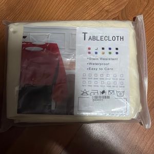 Obstal Rectangular Table Cloth - Heavy Duty Water Proof  (Ivory,60 x 84 Inch